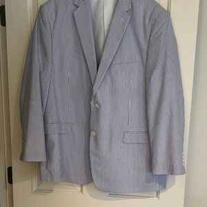 Saddlebred Blue and White Seersucker Blazer